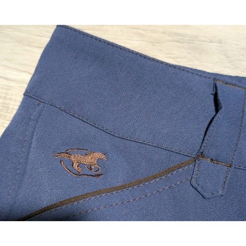 Piper By Smartpak 36r Knee Patch Breeches Riding Pants Blue Nwt Equestrian — image 2 of 8